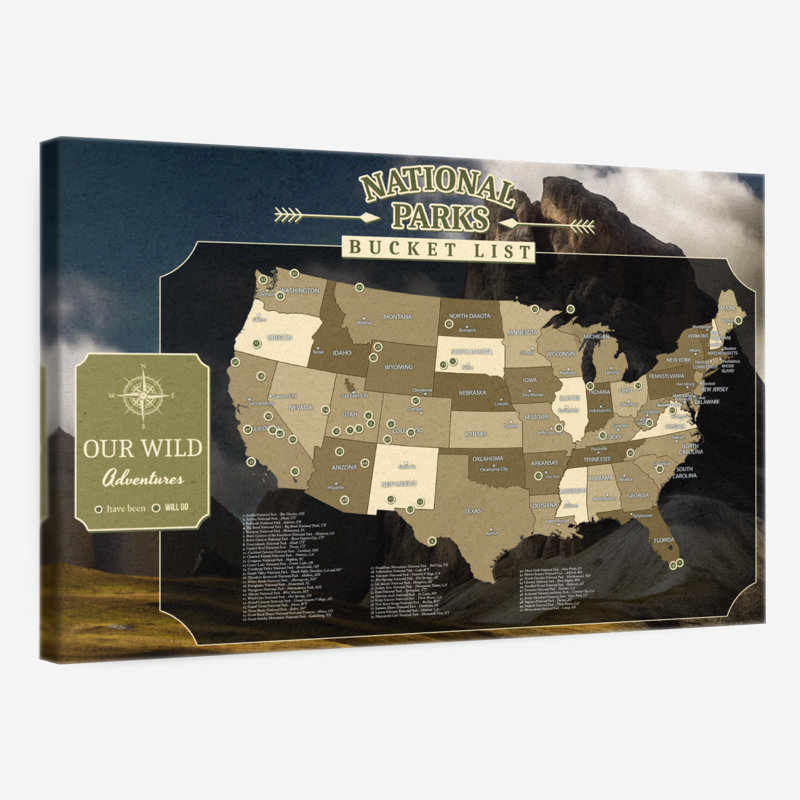 National Parks Push Pin Hobby Milstead I, 32" H x 48" W