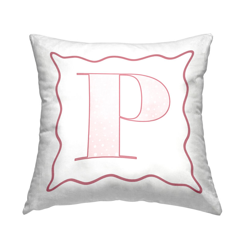 Coussin décoratif à pois rose en polyester 18 x 18, P