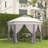 Outsunny 13.3' x 13.3' Pop Up Gazebo Hexagonal Canopy with 6 Zippered Mesh Netting
