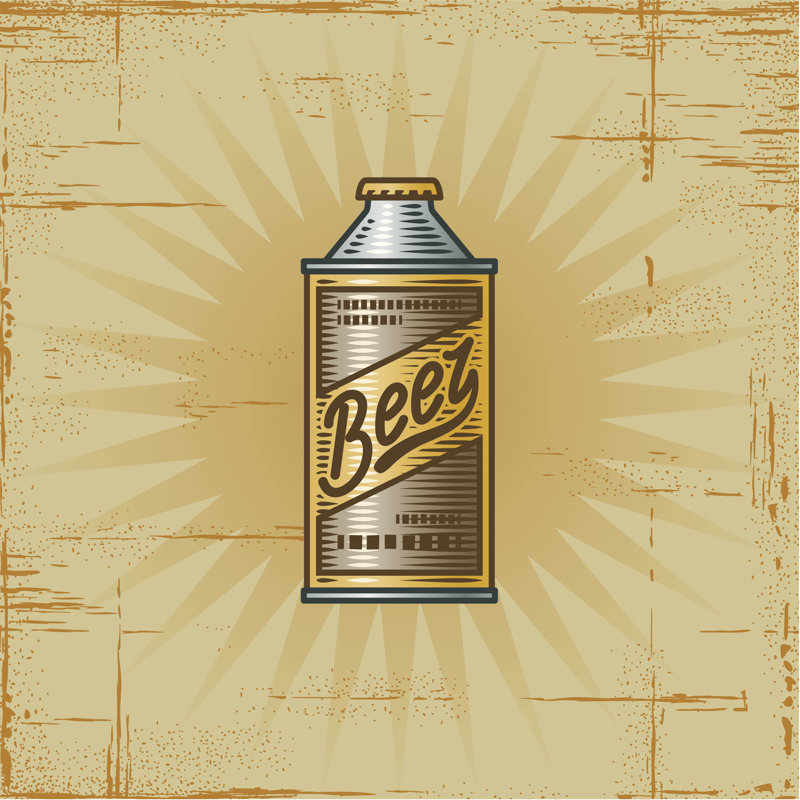 Retro Beer Can - Wrapped Canvas Print, 30cm H x 30cm W x 3.8cm D