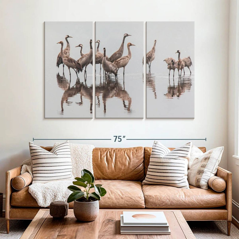 Brampt Sandhill Crane Flock, 42" H x 65" W