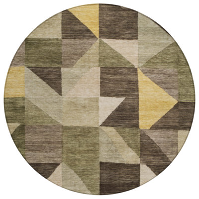 Machine Washable Indoor/Outdoor Jozwiak ACN2373 Geometric Rug