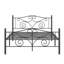 Structure de lit double, lit plateforme en métal avec tête et pied de lit de style parisien, support de lattes robuste, rangement sous le lit, aucun sommier tapissier requis-726806400-761235619