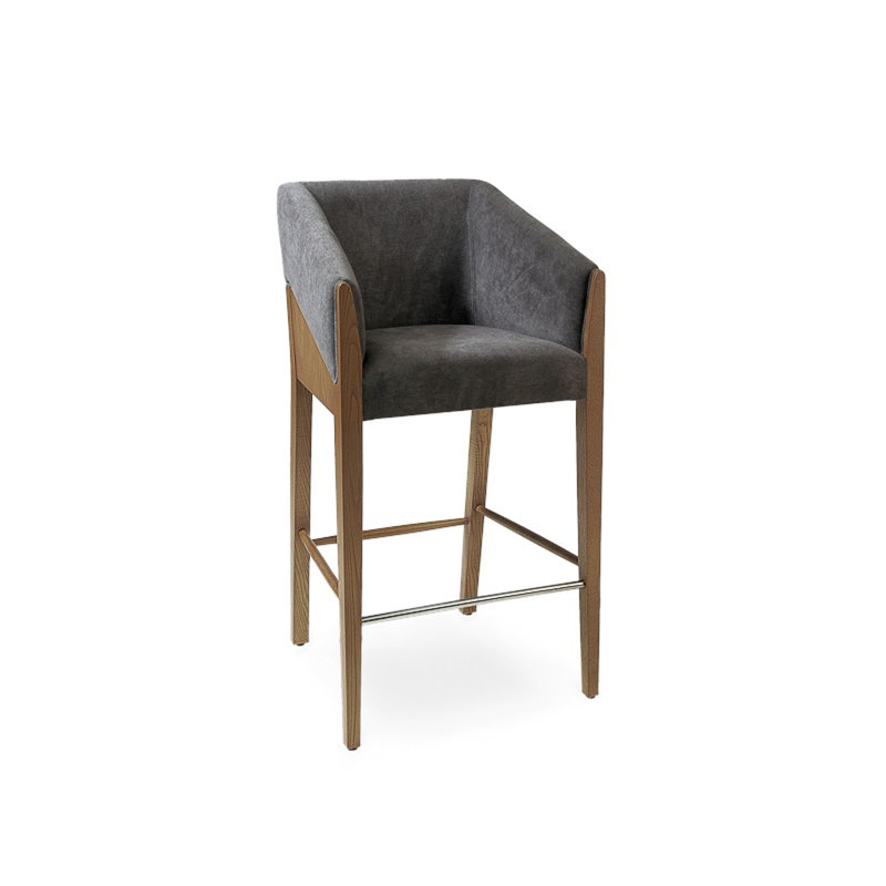 Harry Wood Stool, Bar Stool (29.55" Seat Height)