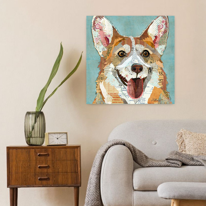 Art contemporain Corgi, H 24 po x l 24 po