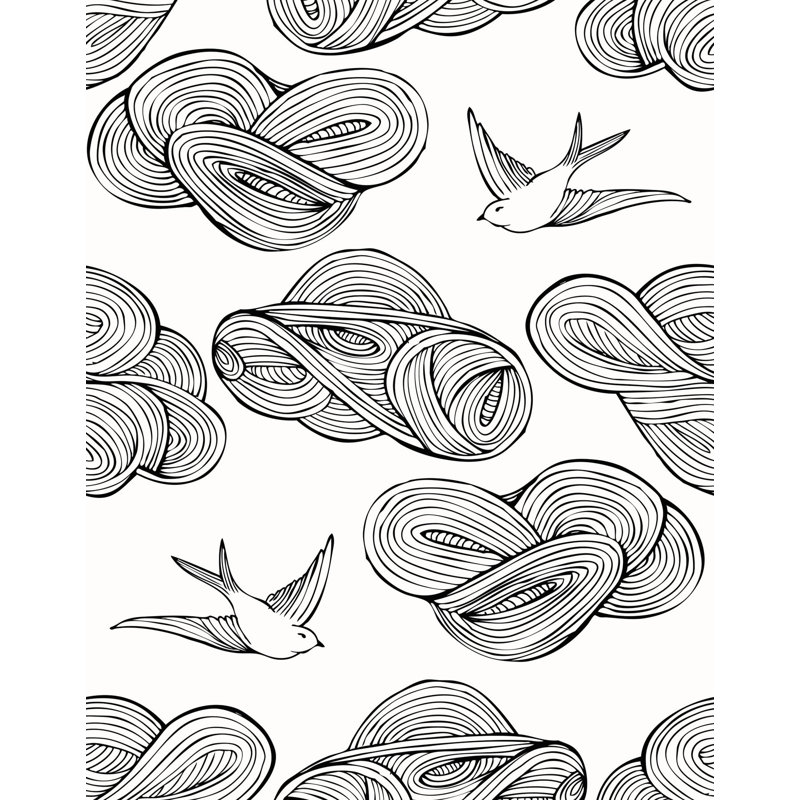 Daydream Wallpaper | Black / Traditional / Roll - 27" x 30', Black