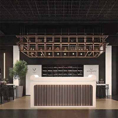 86.61-Inch Vintage Front Desk Bar Counter