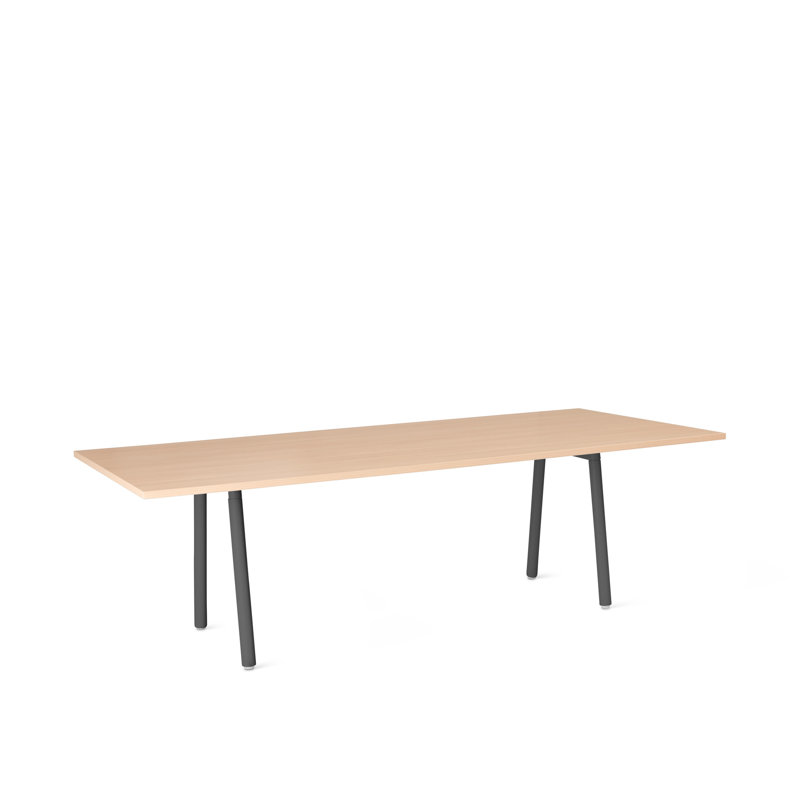 Table de conférence Series A, H 29 po x l 42 po x P 96 po, Gris anthracite / chêne naturel