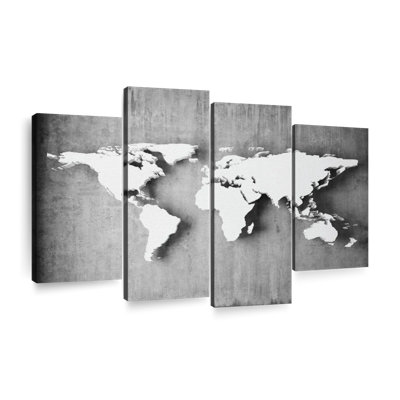 " Iron World Map " 4 - Pieces