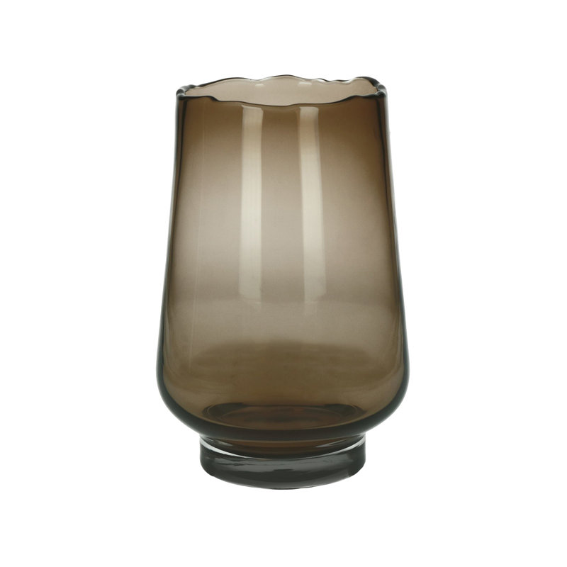 Legere Glass Tabletop Hurricane, Brown, 24cm H x 16cm W x 16cm D