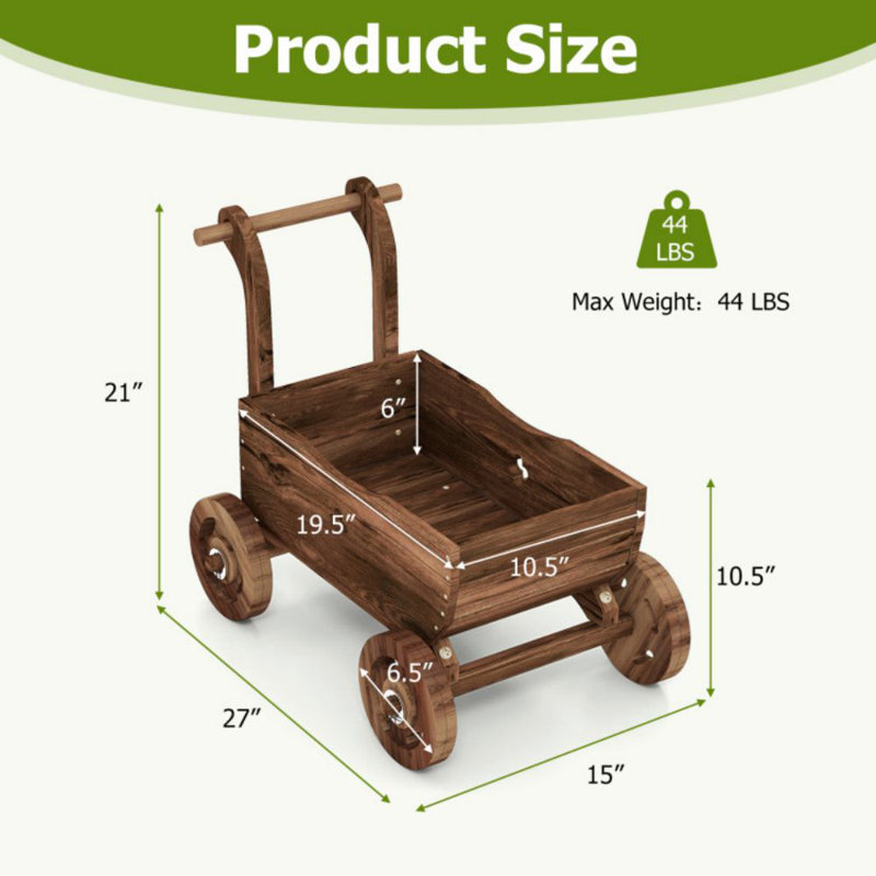 Syndra Wood Wheelbarrow Planter