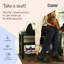 Black Metal Shoe Bench with Velvet Padded Seat | 2-Tier Shoe Rack L81.5 W33 H50 cm-94544520