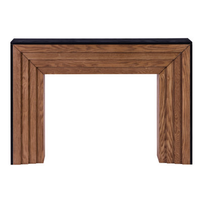 47In Rustic Contemporary Wood Table, Manufactured Fir, Black With Natural Wood, Decorative Use For Entryway, Option 46.16In Depth Entryway Fir Construction, Two - Tone Finish, Spacious And Versatile