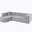 Canapé modulaire Boneless de style moderne, canapé modulaire en éponge, canapé modulaire en forme de L avec un design incurvé élégant et un tissu chenille luxueux, deux coussins décoratifs, pour le salon, le bureau-1260670516