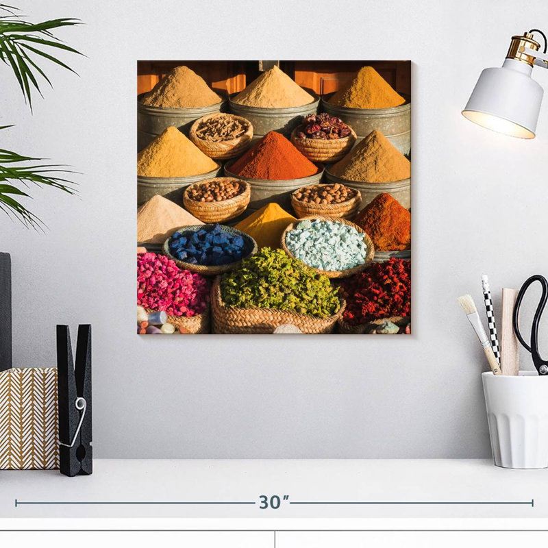Yarlin, marché de Marrakech, épices, H 16 po x l 16 po