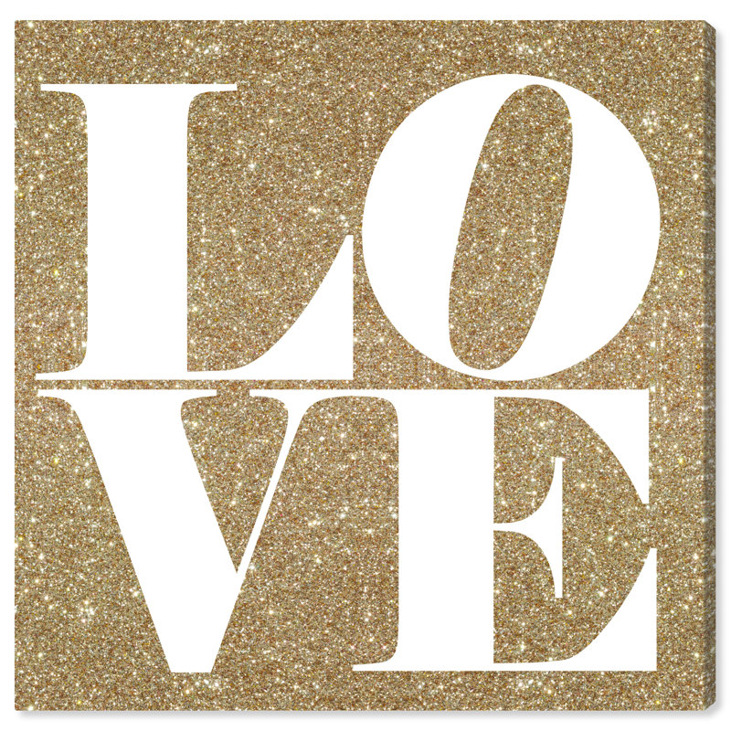 Build on Love Glitter - art textuel, H 40 po x l 40 po