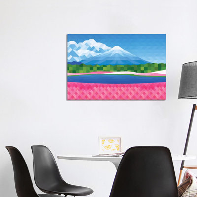 Pink Fields 1 Piece Wrapped Canvas Wall Art
