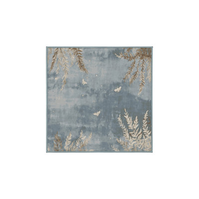 Tapis bleu soyeux et moelleux