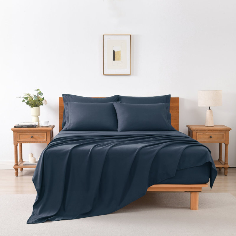 Ensemble de draps 4/6 pièces, Marine, Simple