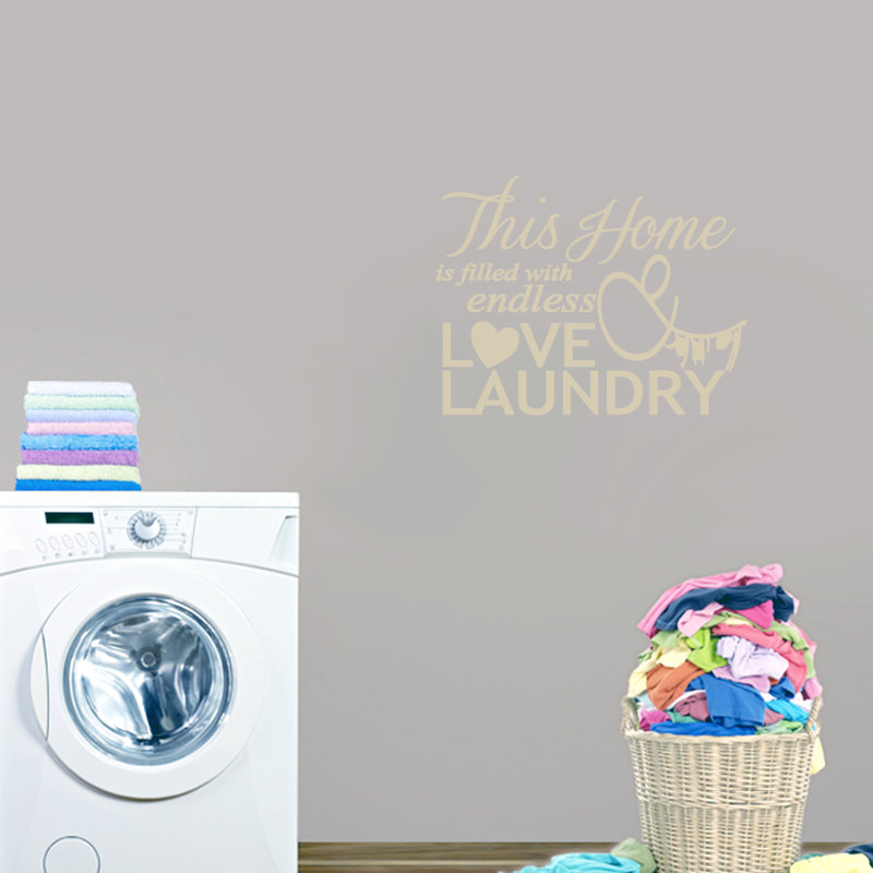 Décalcomanie murale amour et lessive, Beige clair