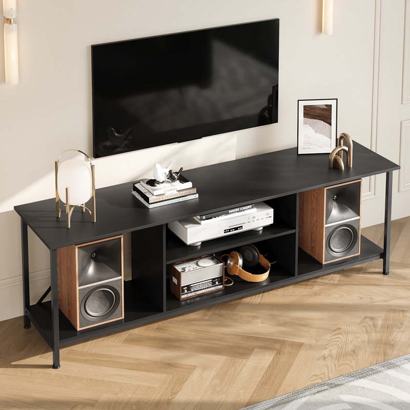 Palermo 63" TV Stand for 70 Inch TVs with Open Storage, Modern Entertainment Center with Adjustable Shelves for Living Room, Industrial TV Console with Sturdy Metal Frame