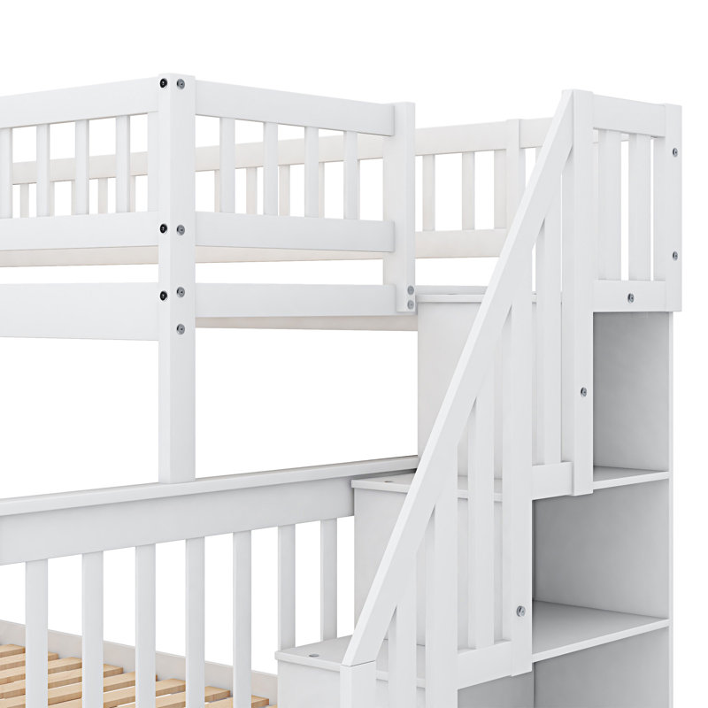 Lit superposé avec rangement Stairway, Blanc