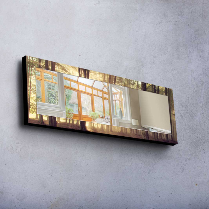 Élégant miroir décoratif avec cadre 100% bois de pin, 15,7 po x 47,2 po | Miroir en verre véritable (épaisseur: 0,2 pouce) | Peinture sur tissu élégante | Idéal pour le salon, la chambre à coucher et le vestibule