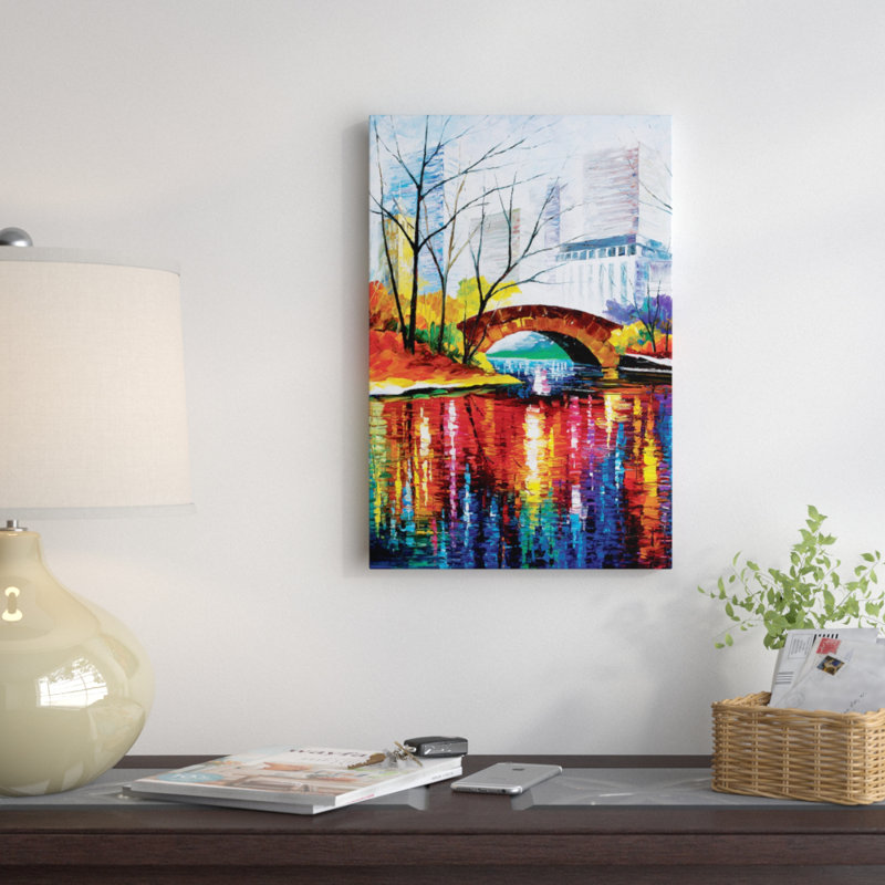 « central park new york », reproduction d’art sur toile tendue, H 26 po x l 18 po x P 1,5 po