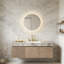 Meuble-lavabo de salle de bain, armoire de rangement en contreplaqué flottant avec tiroir et porte, plateau en pierre frittée gris clair et lavabo en céramique-306290675-306290676-306290678