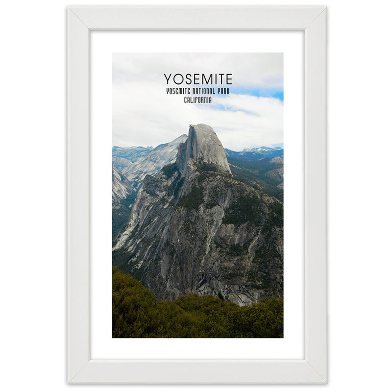 Yosemite - Single Picture Frame Print, White, 100cm H x 70cm W