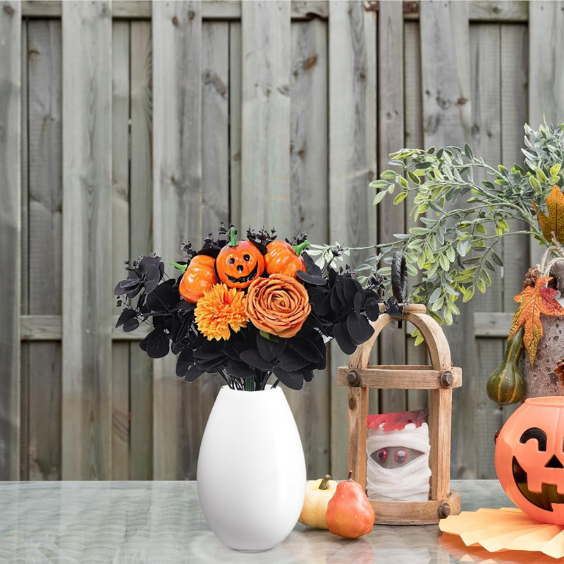 Décorations d'Halloween, branches de citrouille artificielles, feuilles d'érable, décoration de branches d'Halloween, pour décoration d'intérieur
