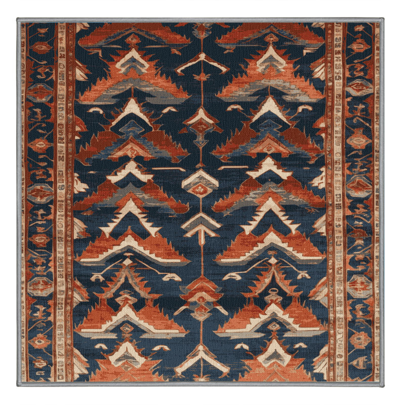 Tapis brun lavable à la machine, Carré 6 pi