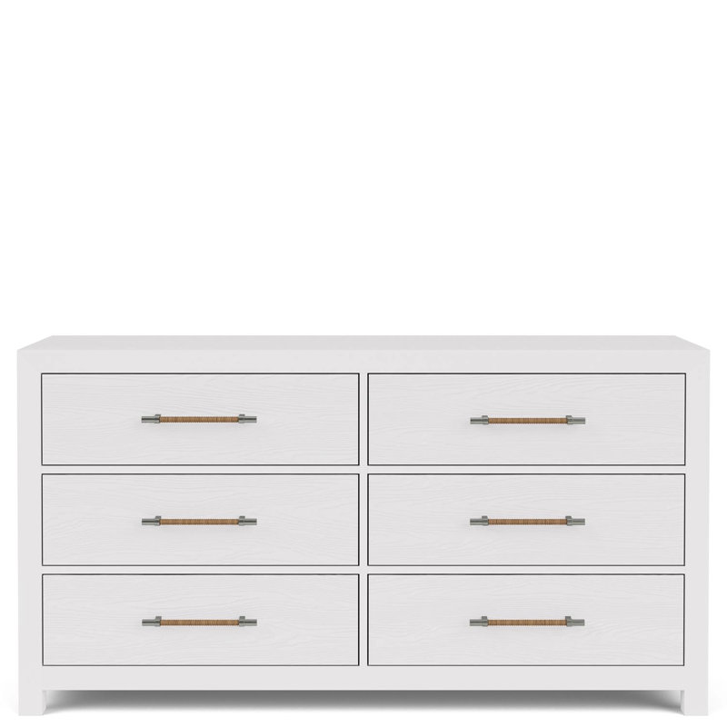 Commode 6 tiroirs Lana, Blanc