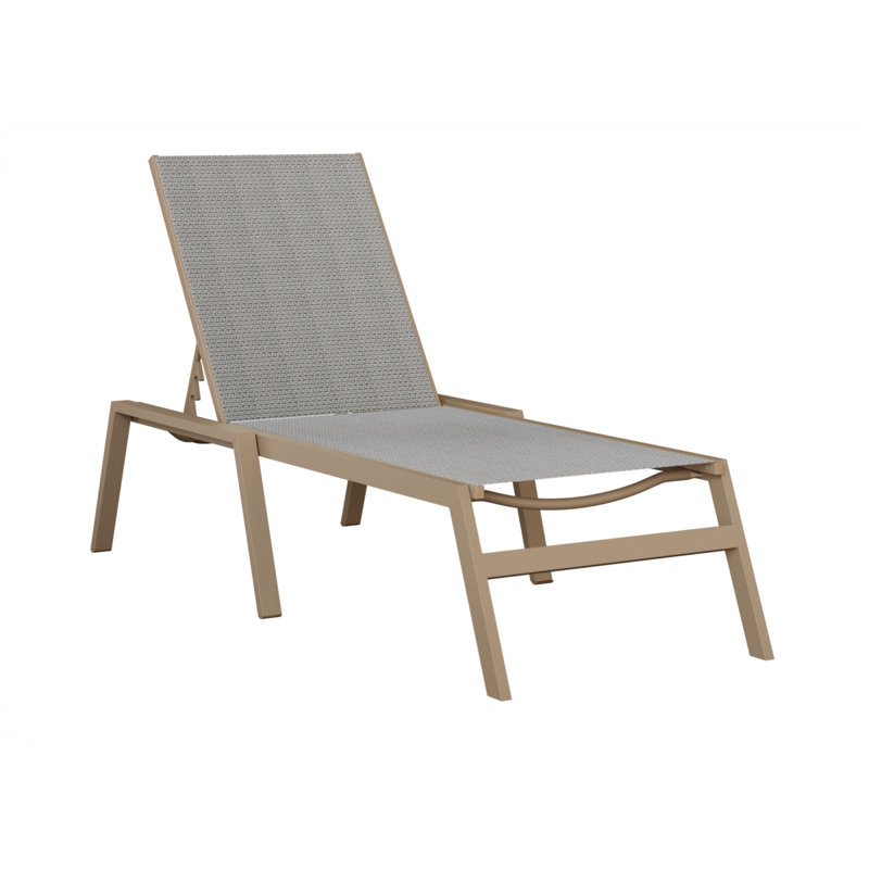 Berlin Gardens Vida Chaise Armless Lounge, Oak Wood Vein, Gray