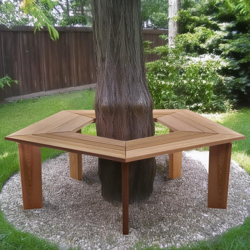 Western Red Cedar 5-Sided Tree Bench