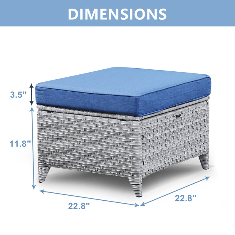 Tonry pour l'extérieur avec coussin, Bleu marine