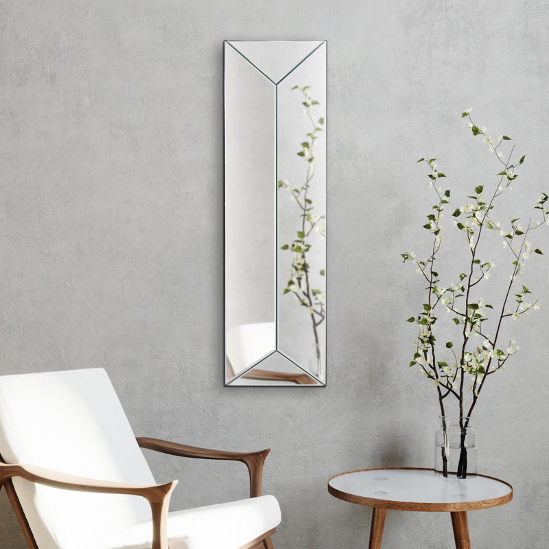 Dusharme Contemporary Frameless Rectangular Beveled Mirror Panel