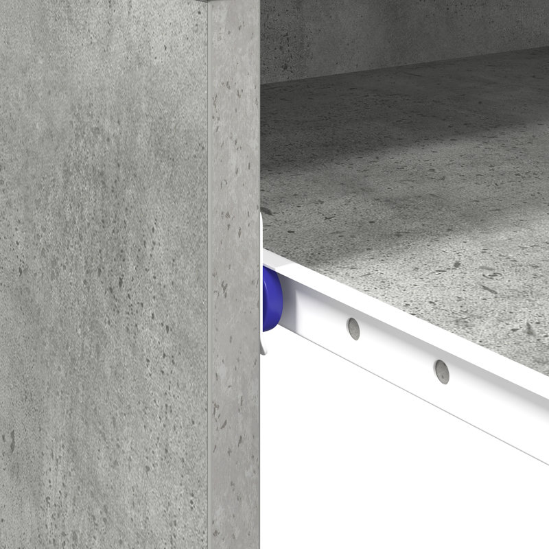 Computer Desk Engineered Wood Compact Simple, Concrete Grey