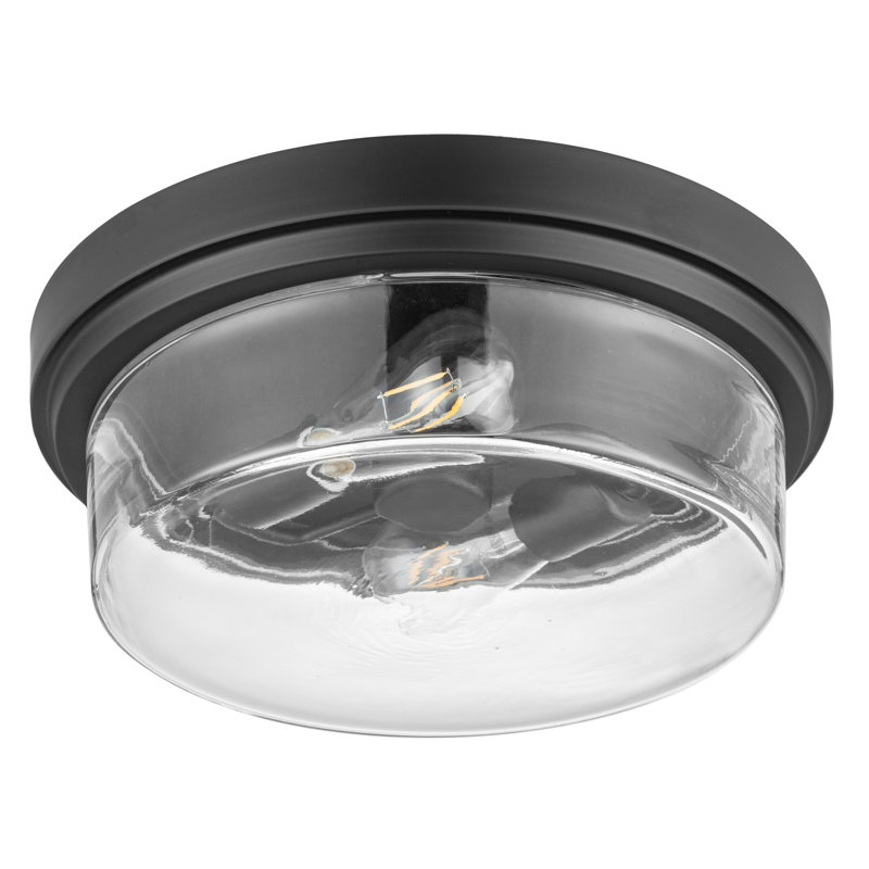 Madalyn Drum Indoor Flushmount Light, Bronze, Clear