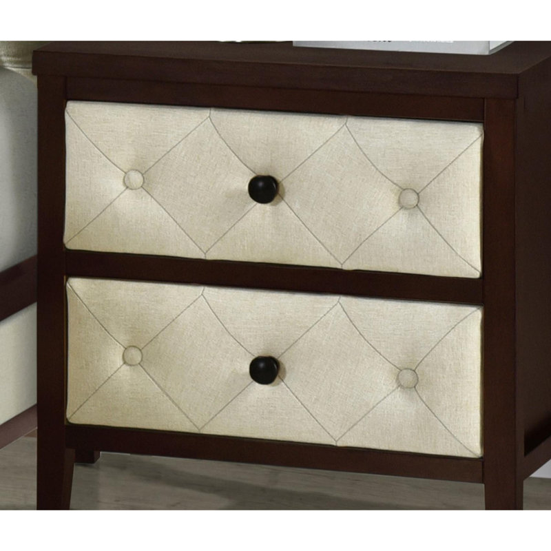 Table de chevet, Cerise espresso / beige