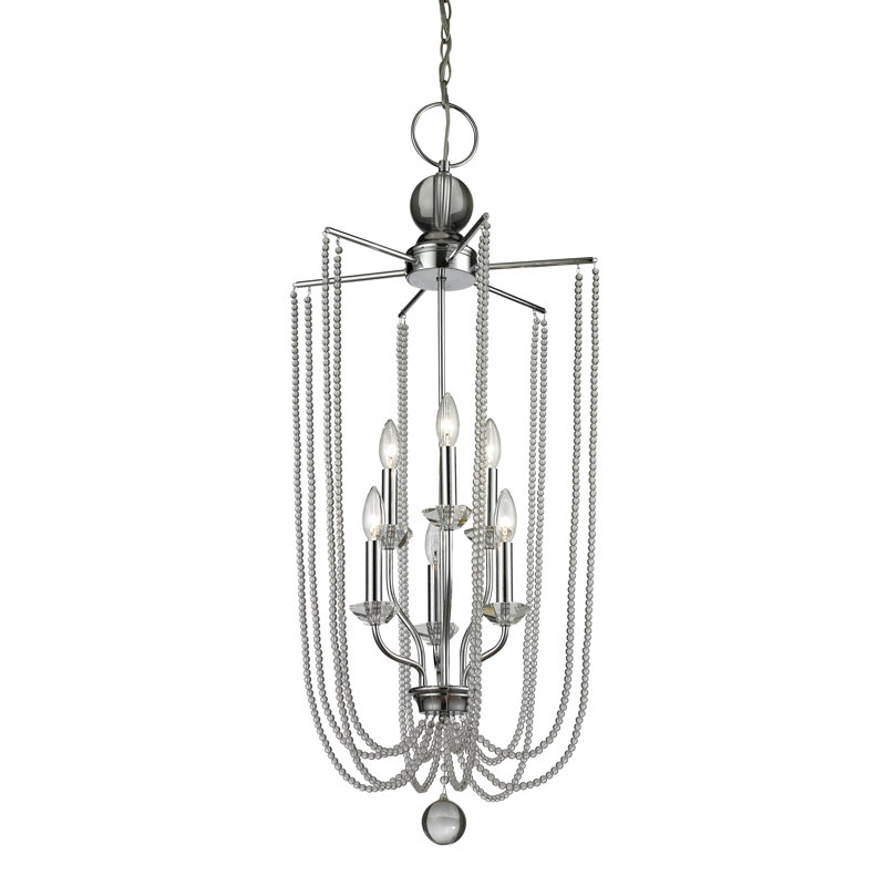 Patrice 6 - Light Chrome Candle Style Pendant
