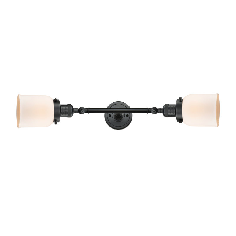 ClipperCove 2 - Light Dimmable Vanity Light, 60 Watt Vintage Incandescent Bulb, Matte White Cased, Matte Black