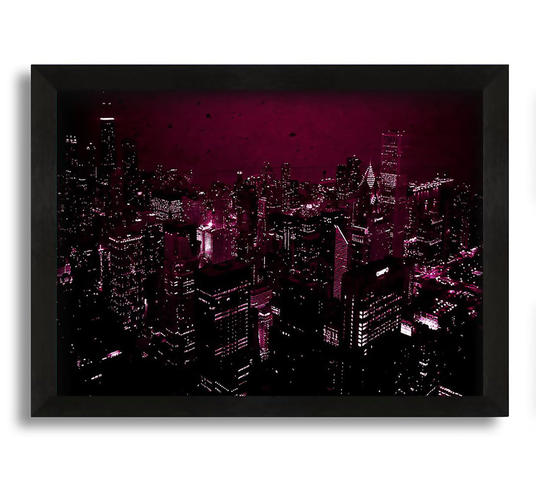 Gerahmtes Leinwandbild Purple City