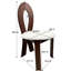 Ensemble de 2 chaises de salle à manger en velours blanc avec dossier en croix et structure en bois massif - Conception de trou de serrure pour la cuisine et la salle à manger en noyer foncé