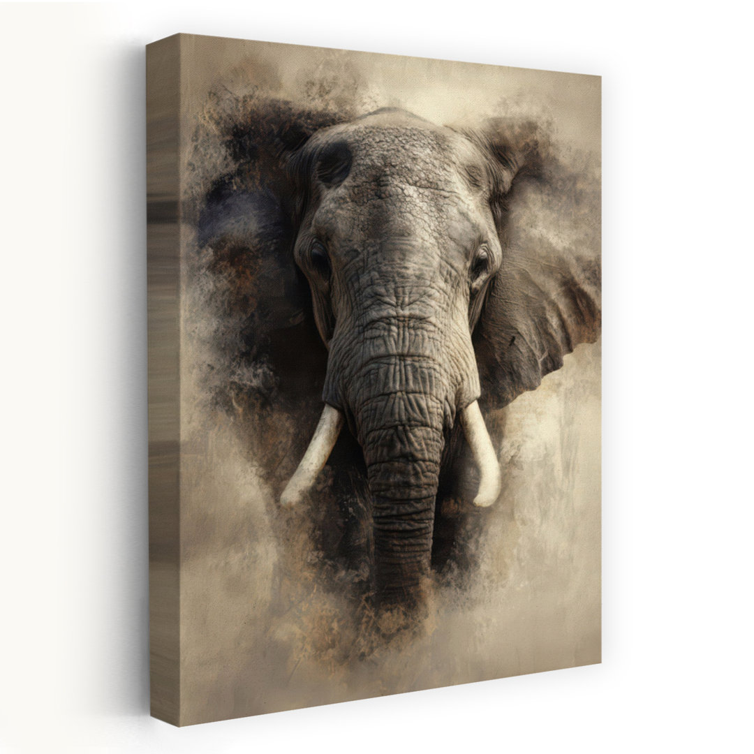 Majestic Elephant Portrait Contemporary Wall Art Print