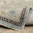 Edner Traditional Mosaic Center Pale Blue/ Gold Area Rug-1247108377