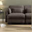 Canapés d'angle modulaires modernes, canapé 2 places en chenille marron avec 2 poufs pour la maison