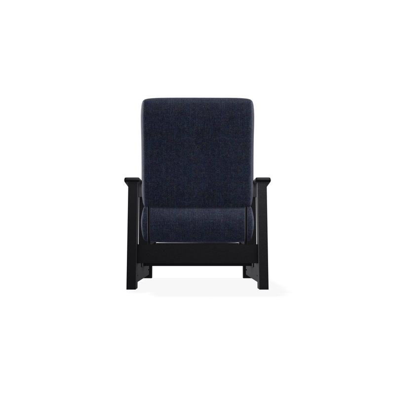 Leeward Marine Grade Polymer Deep Seating Cushion Arm Chair with Hidden Motion, Black, Spectrum Indigo Sunbrella®