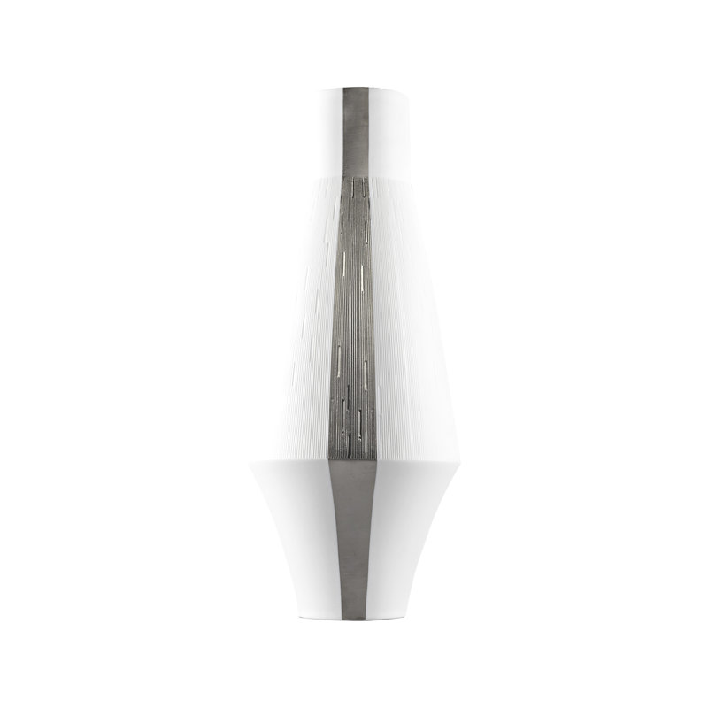 Infini Handmade Table Vase, Platinum, 18.5"H x 7.48"W x 7.48"D