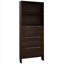 Armoire à chaussures 3 tiroirs pour le couloir. Solide, teinte noyer. Poignées en métal, rangement spacieux avec tablettes ouvertes. Rangement de salon. Couleur, look moderne